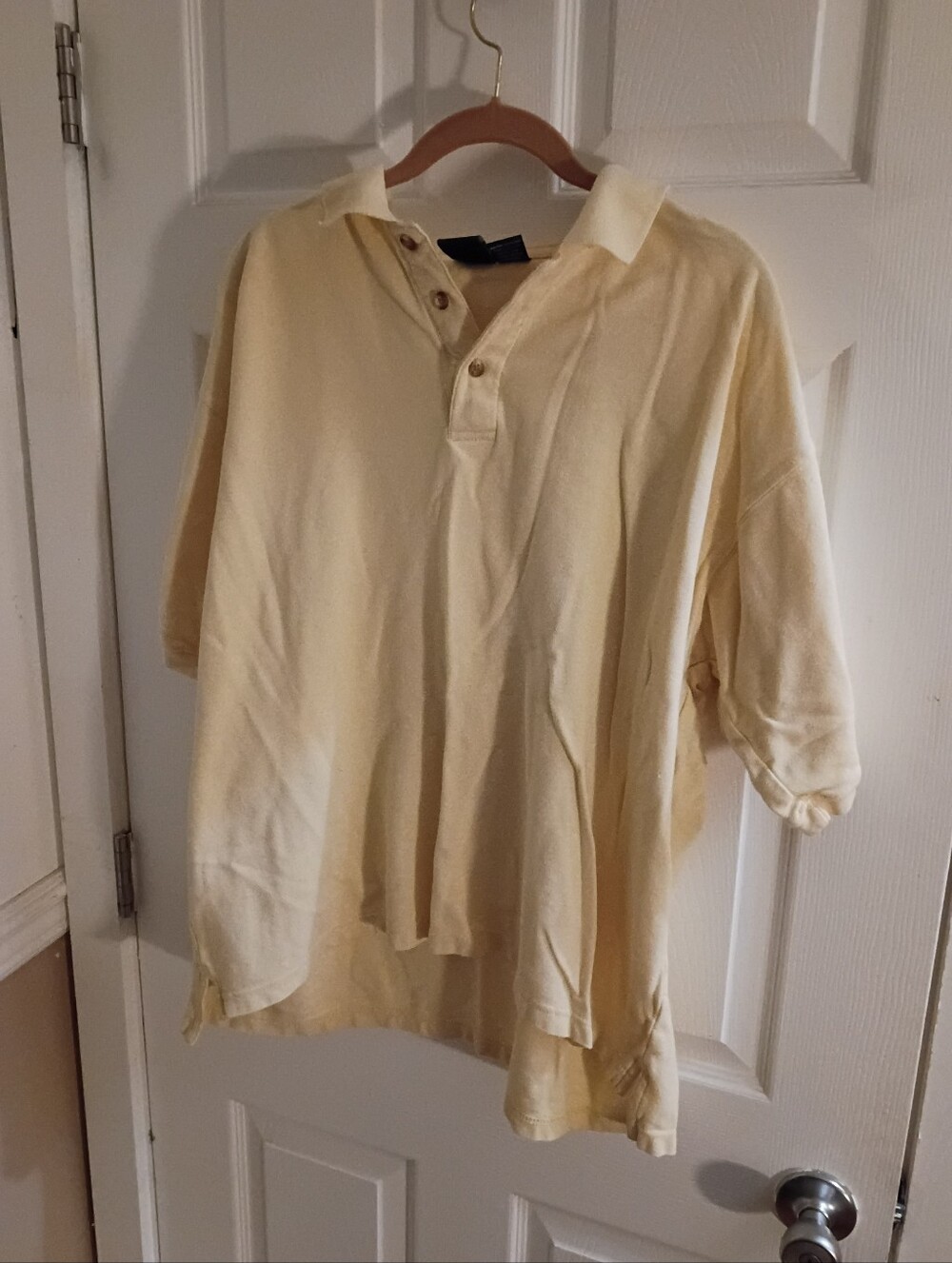 XL GAP Men's Polo Shirt in Pale Yellow Cream